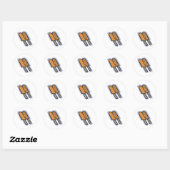 Sticker Rond Orange Popsicle (Feuille)