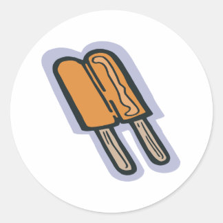 Sticker Rond Orange Popsicle