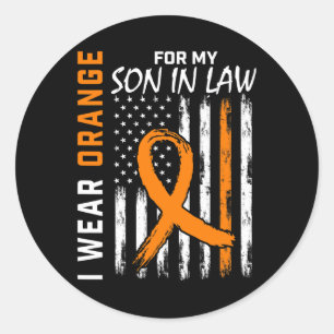 Sticker Rond Orange Pour Mon Fils De Droit Leucémie Cancer Sens