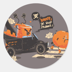 Sticker Rond Orange pressée