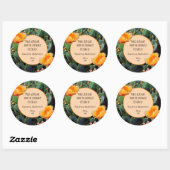 Sticker Rond Orange Prickly Pear Cactus / "From the Kitchen of" (Feuille)