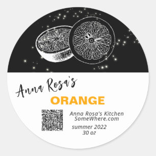 STICKER ROND ** ORANGE QR AP30. DÉSHYDRATE CANNING FREEZE