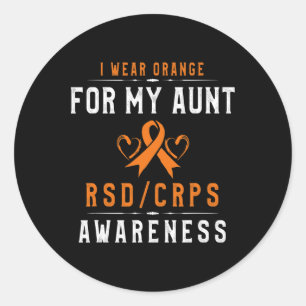 Sticker Rond Orange Ribbon Crpsrsd Sensibilisation À Ma Tante N