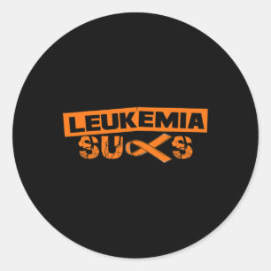 Sticker Rond Orange Ribbon I Leukemia Papa Septembre