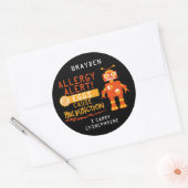 Sticker Rond Orange Robot Egg Alerte d'allergie personnalisée (Enveloppe)