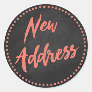 Sticker Rond Orange rouge de nouveau d'adresse style de tableau