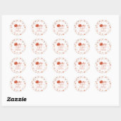 STICKER ROND ORANGE RUBAN ET ARCH FALL PUMPKIN FLEURS ANNIVERSA (Feuille)