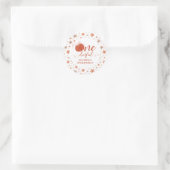 STICKER ROND ORANGE RUBAN ET ARCH FALL PUMPKIN FLEURS ANNIVERSA (Sac)