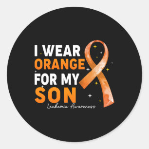 Sticker Rond Orange Ruban Je Porte Orange Pour Son Leukemia Awa