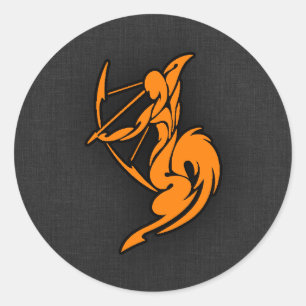 Sticker Rond Orange Sagittarius