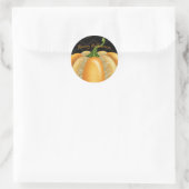 Sticker Rond Orange Sparkle Citrouille Halloween fête d'anniver (Sac)