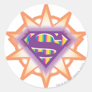Sticker Rond Orange Starburst de Supergirl