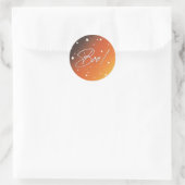 Sticker Rond Orange Sunset Scattered Stars Boo ! Halloween (Sac)