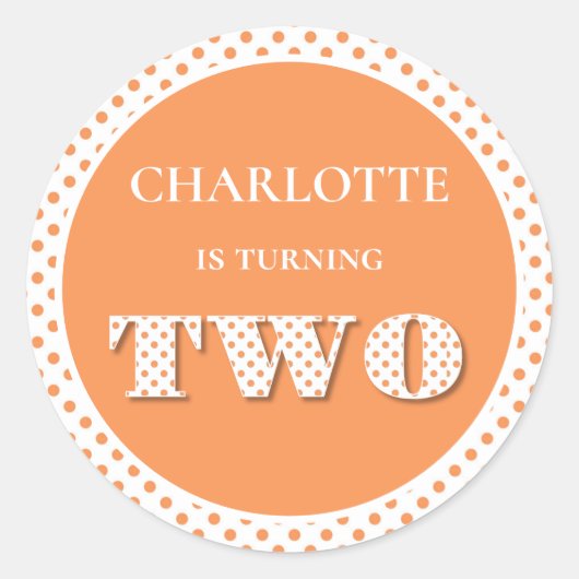 Sticker Rond Orange Tourne Deux Pois Point (Devant)