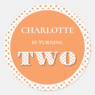 Sticker Rond Orange Tourne Deux Pois Point