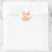 Sticker Rond Orange Trick or Treat lettrage Halloween (Sac)