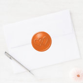 Sticker Rond Orange Two Hearts Intertwined Wedding (Enveloppe)