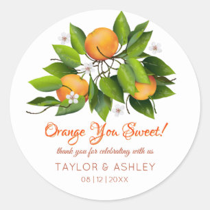 Sticker Rond Orange Vous Fruit Sucré   Mariage