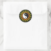Sticker Rond Orange Yin Yang Soleil équilibré (Sac)