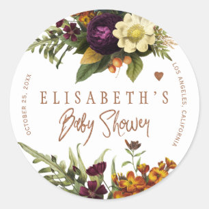Sticker Rond Oranger rouillé automne automne automne baby showe