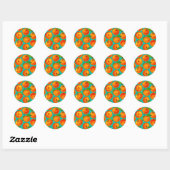 Sticker Rond Oranges (Feuille)