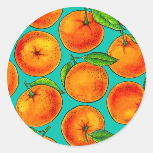 Sticker Rond Oranges (Devant)