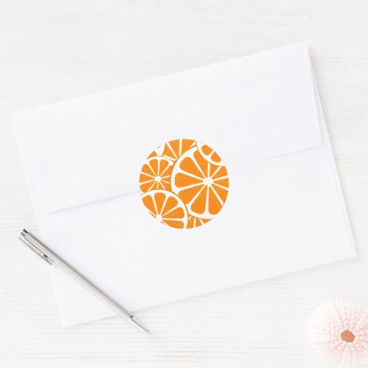 Sticker Rond oranges. (Enveloppe)