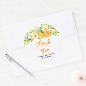 Sticker Rond Oranges Citrus Baby Shower Thank You (Enveloppe)