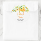 Sticker Rond Oranges Citrus Baby Shower Thank You (Sac)