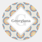 Sticker Rond Oranges D'Été Et Points De Citrons De La Mer Égée (Devant)