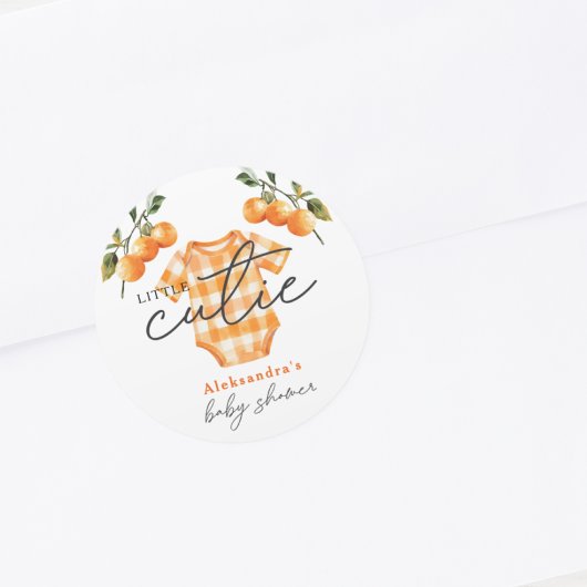 Sticker Rond Oranges d'été mignonne Baby shower de tenue de cai
