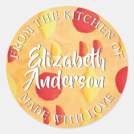 Sticker Rond Oranges et citrons faits avec amour (Devant)