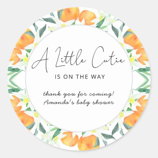 Sticker Rond Oranges merci (Devant)