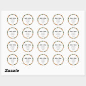 Sticker Rond Oranges romantiques Citrus Mariage (Feuille)