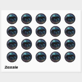 Sticker Rond Orb spatial Wolf Pictish (Feuille)