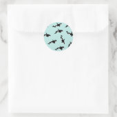 Sticker Rond Orca Baleine Illustration Motif Mer Bébé Bleu (Sac)
