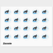 Sticker Rond Orca Breaching (Feuille)