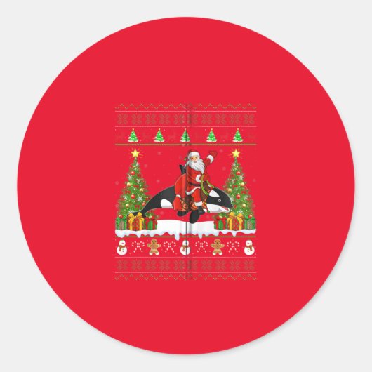 Sticker Rond orca christmas pajama (Devant)