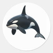 Sticker Rond Orca en mouvement (Devant)
