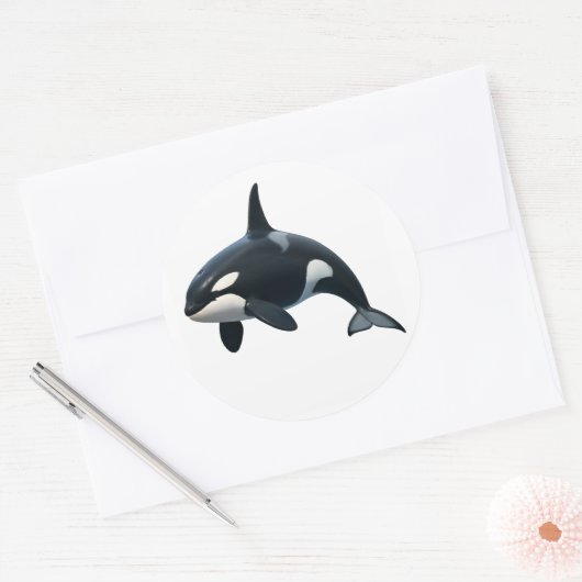 Sticker Rond Orca en mouvement (Enveloppe)