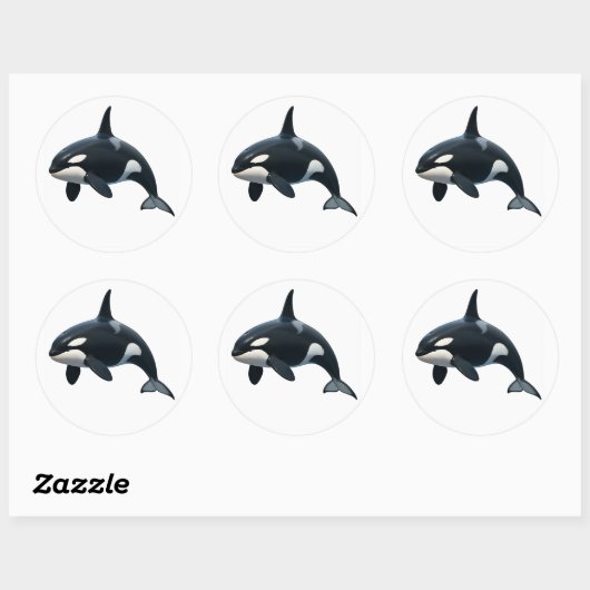 Sticker Rond Orca en mouvement (Feuille)
