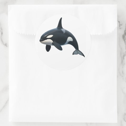 Sticker Rond Orca en mouvement (Sac)