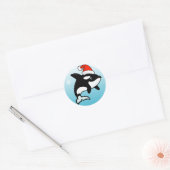 Sticker Rond Orca Père Noël (Enveloppe)