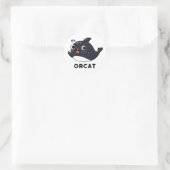 Sticker Rond Orcat Drôle Chat Orca Pun (Sac)