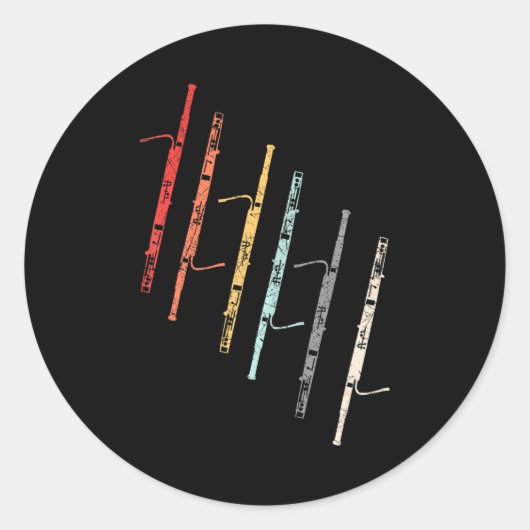 Sticker Rond Orchestre Bassoonist Bassoon Player (Devant)