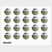 Sticker Rond Orchidée Blanche Beauté Mariage Invitations Phoque (Feuille)