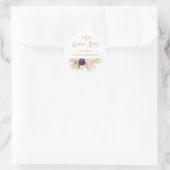 Sticker Rond Orchidée blanche violet Rose Pampas Grass Quinceañ (Sac)