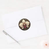 Sticker Rond Orchidée Dorée 🌿 Botanique Florale de Luxe (Enveloppe)