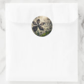 Sticker Rond Orchidée noire Spiderweb Floral (Sac)
