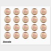 Sticker Rond Orchidée - Rose de plaisir (Feuille)